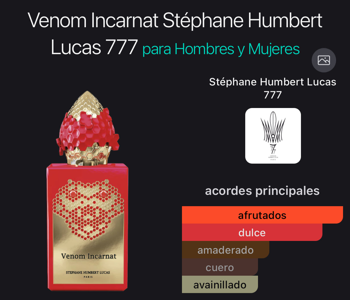 Venom Incarnat Stéphane Humbert Lucas Eau de Parfum