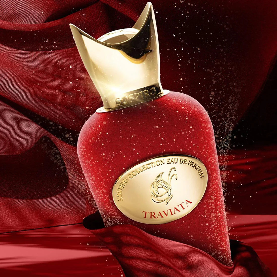 Traviata de Sospiro sobre un fondo rojo