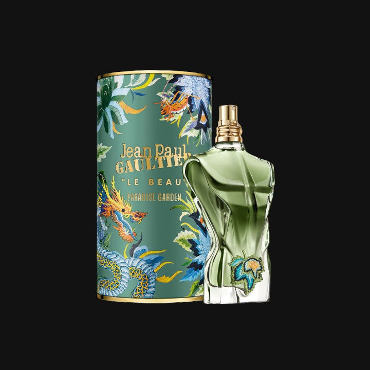 Le Beau Paradise Garden Eau de Parfum de Jean Paul Gaultier con frasco y lata
